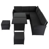 Ella 8 Seater Modular Outdoor Lounge and Dining Set Black — Allure Home Collections