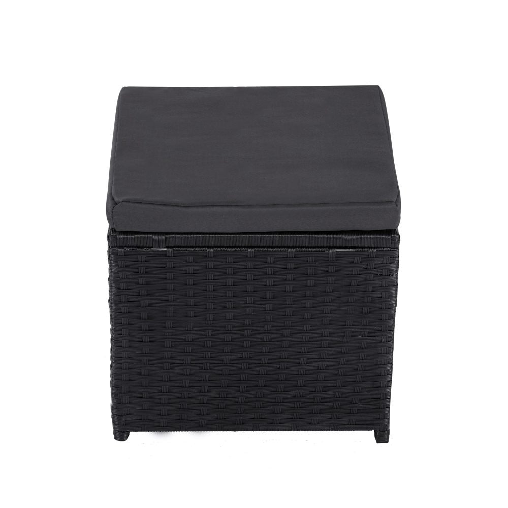 Ella 8 Seater Modular Outdoor Lounge and Dining Set Black — Allure Home Collections
