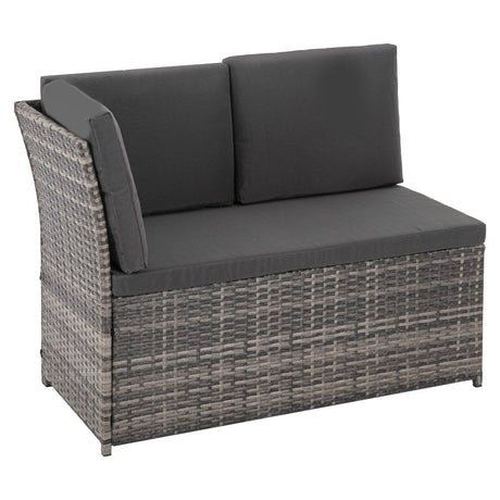 6 Piece Modular Outdoor Dining Lounge Set, Wicker Dark Grey, view 5