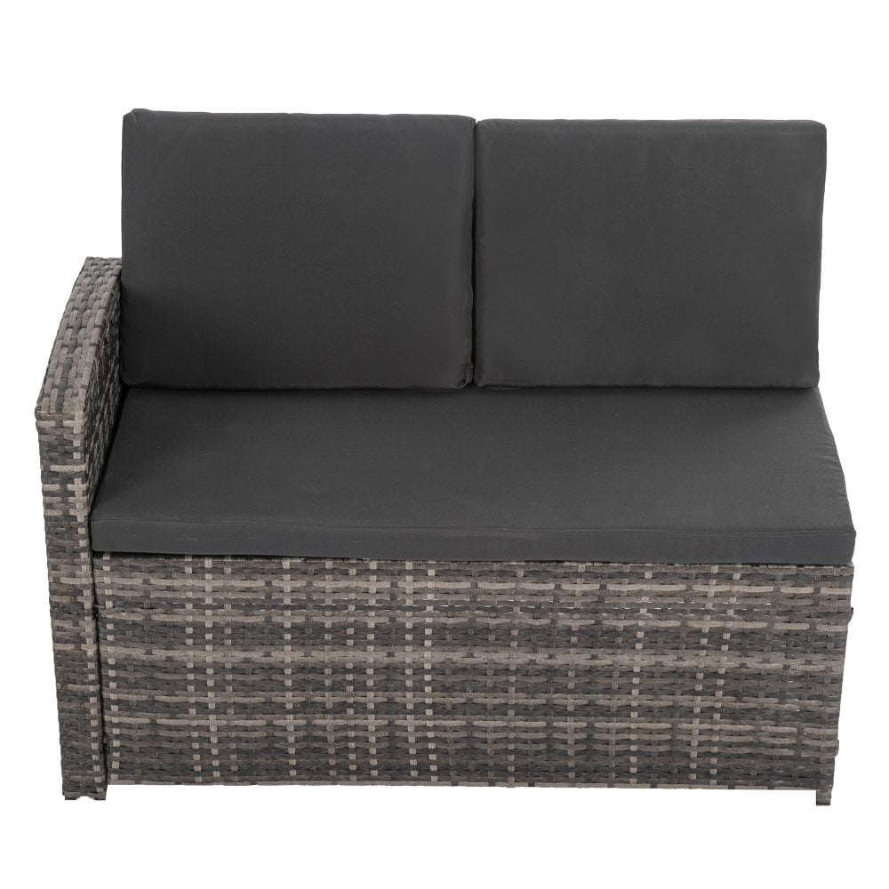 Ella 8 Seater Modular Outdoor Lounge and Dining Set Dark Grey Weave — Allure Home Collections