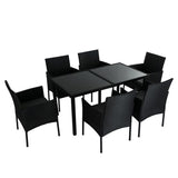 Minimalist Black Wicker Outdoor Dining Set 6 Seater — Allure Home Collections