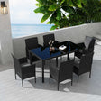 Minimalist Black Wicker Outdoor Dining Set 6 Seater — Allure Home Collections