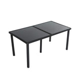 Minimalist Black Wicker Outdoor Dining Set 6 Seater — Allure Home Collections