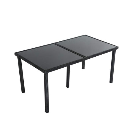 Minimalist Black Wicker Outdoor Dining Set 6 Seater — Allure Home Collections