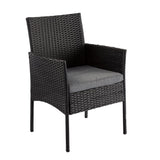 Minimalist Black Wicker Outdoor Dining Set 6 Seater — Allure Home Collections