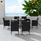 Minimalist Black Wicker Outdoor Dining Set 6 Seater — Allure Home Collections