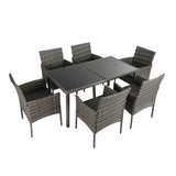 Rural Style Grey Wicker Outdoor Dining Set 6 Seater — Allure Home Collections