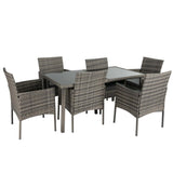 Rural Style Grey Wicker Outdoor Dining Set 6 Seater — Allure Home Collections