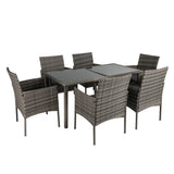 Rural Style Grey Wicker Outdoor Dining Set 6 Seater — Allure Home Collections