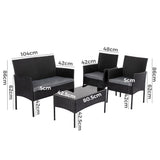 Ellendale Outdoor Lounge Set, 4 seater