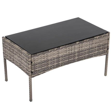 Buddina 4 Piece Outdoor Lounge Set, Grey Wicker
