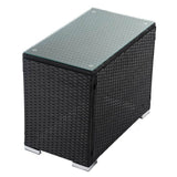 Maslin Beach Wicker End Table, Black 70cm