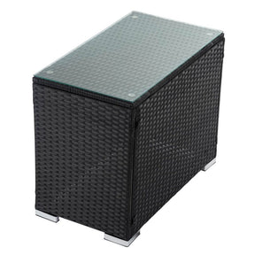 Maslin Beach Wicker End Table, Black 70cm