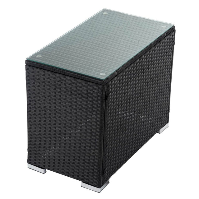 Maslin Beach Wicker End Table, Black 70cm
