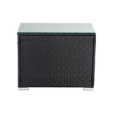 Maslin Beach Wicker End Table, Black 70cm