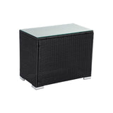 Maslin Beach Wicker End Table, Black 70cm