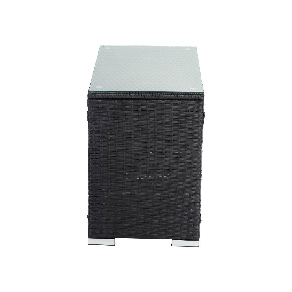 Maslin Beach Wicker End Table, Black 70cm