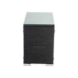 Maslin Beach Wicker End Table, Black 70cm