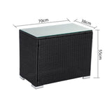 Maslin Beach Wicker End Table, Black 70cm