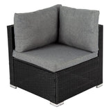 Mudjimba 6 Piece Outdoor Modular Lounge, Black Wicker