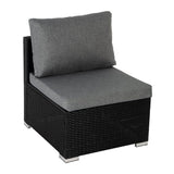 Mudjimba 6 Piece Outdoor Modular Lounge, Black Wicker