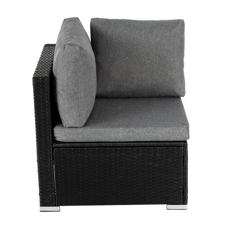 Whale Beach 7 Piece Outdoor Lounge, Black, view 8