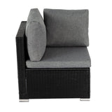 Nanga Outdoor Wicker Lounge Set, 7 Piece, Black