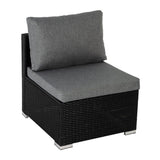 Nanga Outdoor Wicker Lounge Set, 7 Piece, Black