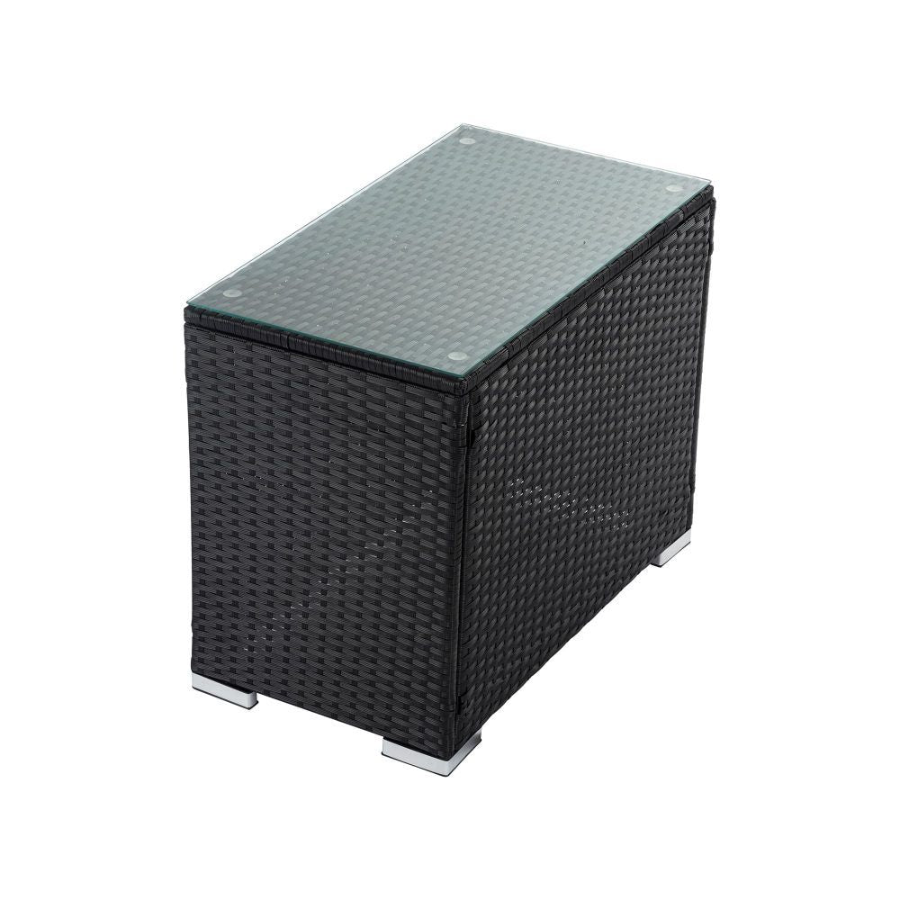 Mudjimba 7 Piece Outdoor Modular Lounge, Black Wicker