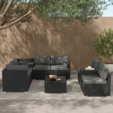 Mudjimba 9 Piece Outdoor Modular Lounge, Black Wicker