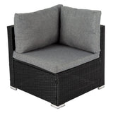 Mudjimba 9 Piece Outdoor Modular Lounge, Black Wicker