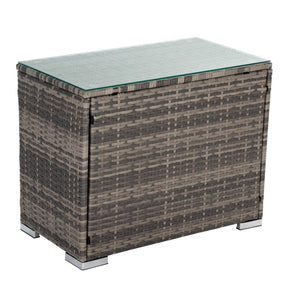 Maslin Beach Wicker End Table, Grey 70cm
