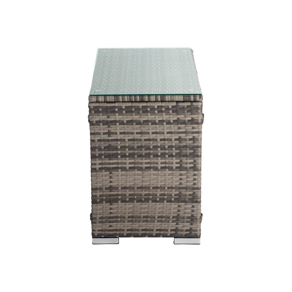 Maslin Beach Wicker End Table, Grey 70cm