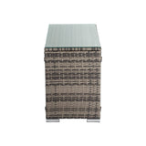 Maslin Beach Wicker End Table, Grey 70cm