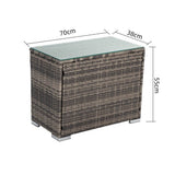 Maslin Beach Wicker End Table, Grey 70cm