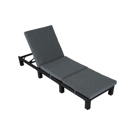 Kings Beach 3 Piece Sun Lounge, Black Wicker