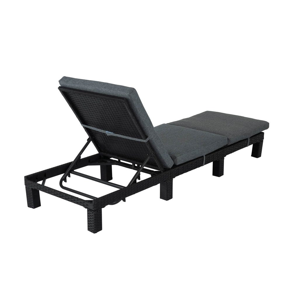 Kings Beach 3 Piece Sun Lounge, Black Wicker