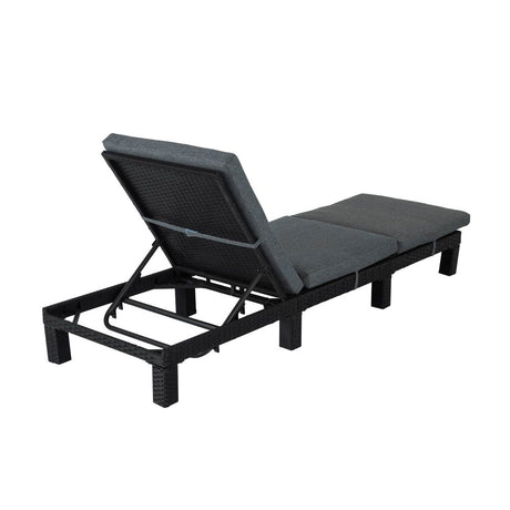 Kings Beach 3 Piece Sun Lounge, Black Wicker