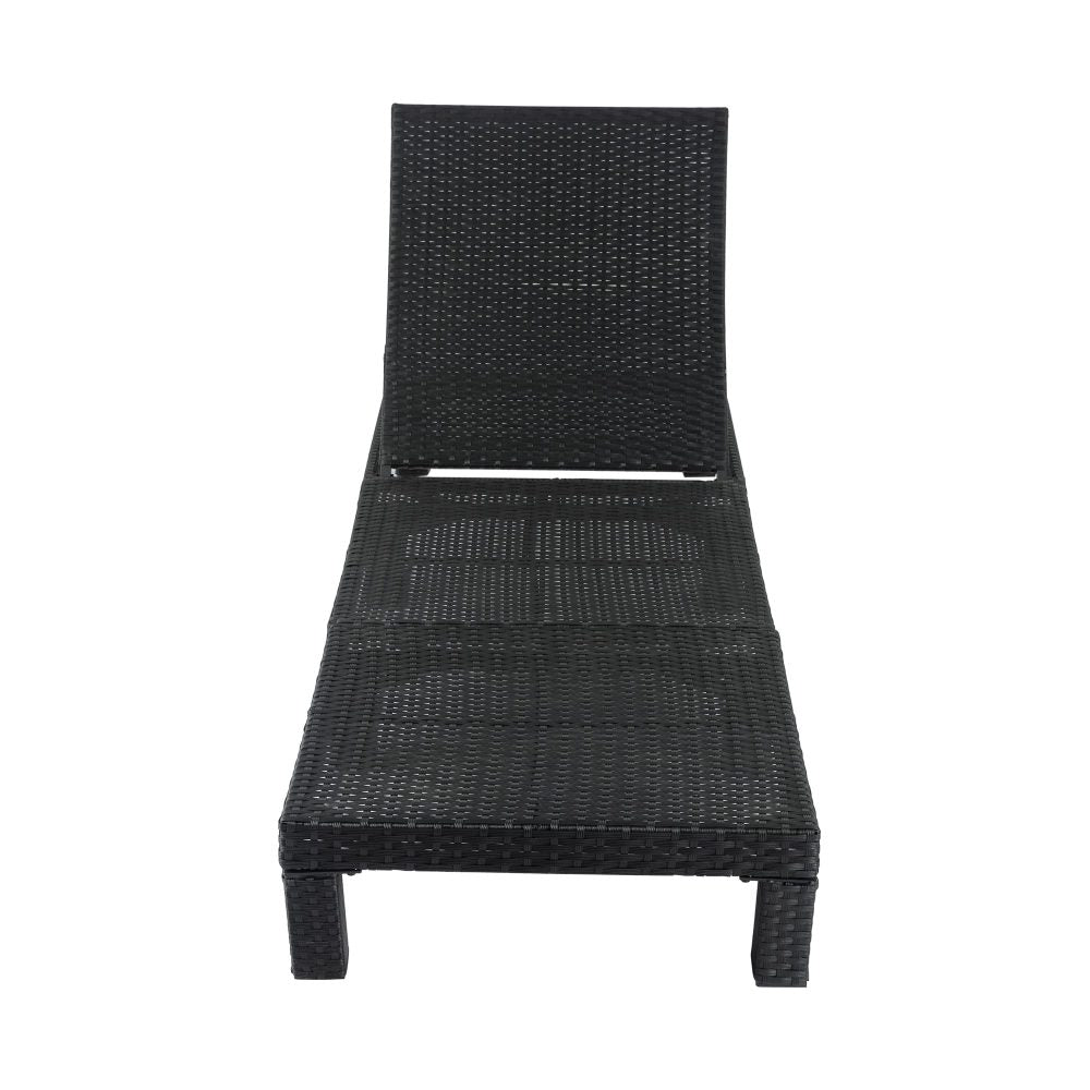 Kings Beach 3 Piece Sun Lounge, Black Wicker