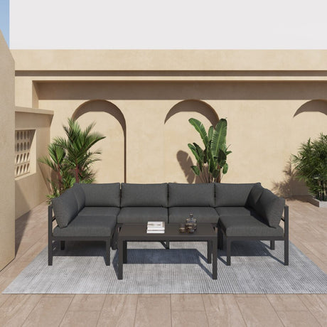 Wurtulla 7 Piece Outdoor Corner Lounge Set, Aluminium