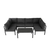 Wurtulla 7 Piece Outdoor Corner Lounge Set, Aluminium