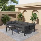 Wurtulla 7 Piece Outdoor Corner Lounge Set, Aluminium