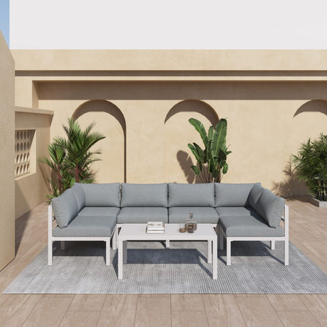 Wurtulla 7 Piece Outdoor Corner Lounge Set, Aluminium