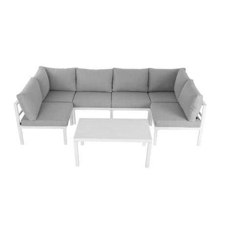 Wurtulla 7 Piece Outdoor Corner Lounge Set, Aluminium