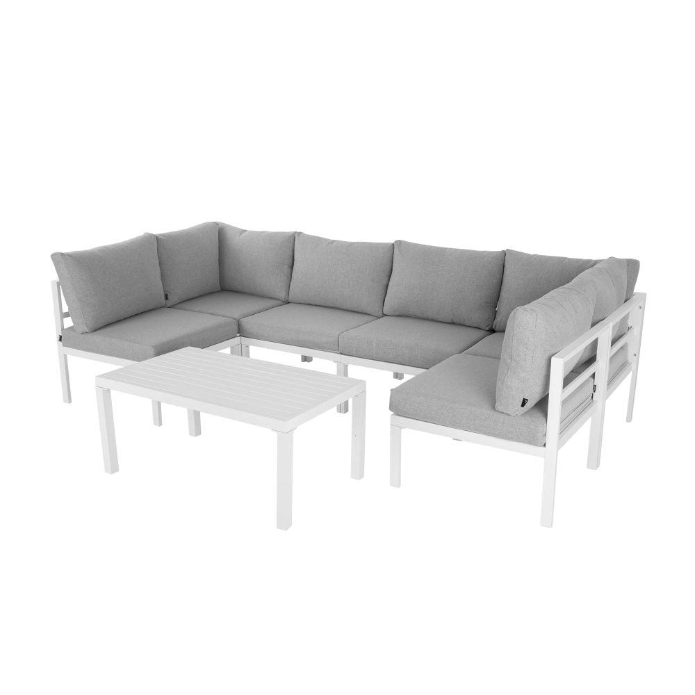Wurtulla 7 Piece Outdoor Corner Lounge Set, Aluminium