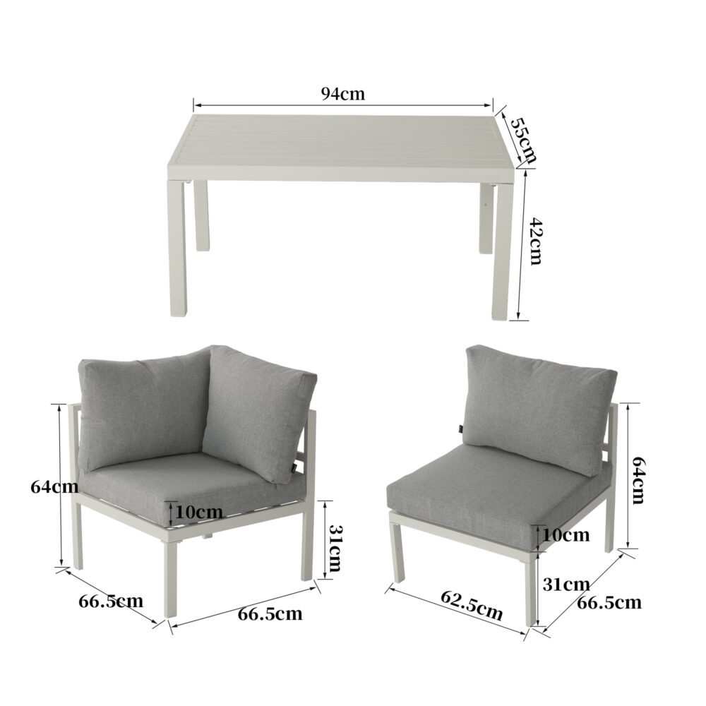 Wurtulla 7 Piece Outdoor Corner Lounge Set, Aluminium