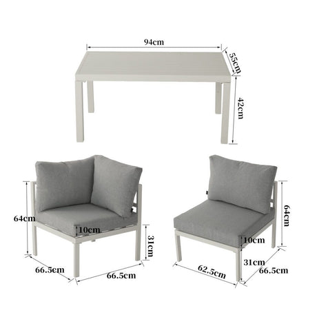 Wurtulla 7 Piece Outdoor Corner Lounge Set, Aluminium