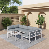Wurtulla 7 Piece Outdoor Corner Lounge Set, Aluminium