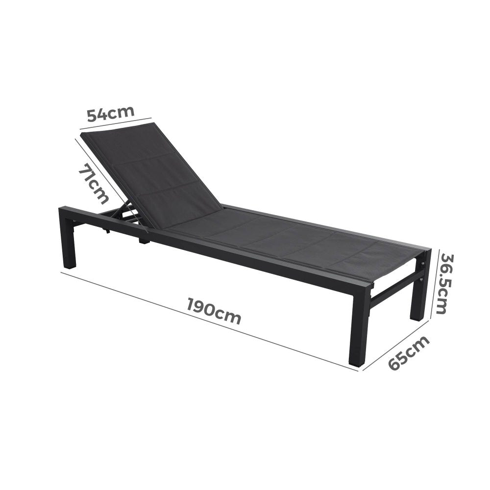 Minyama Sun Lounge, Charcoal Grey Aluminium