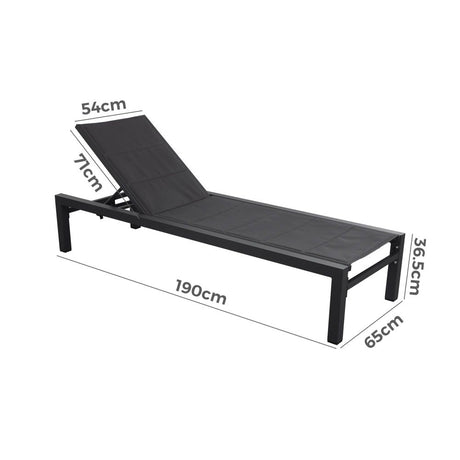 Minyama Sun Lounge, Charcoal Grey Aluminium